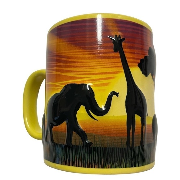 Busch Gardens Souvenir Safari Cup Coffee Mug Giraffe Elephant Tree Of Life - Picture 1 of 5